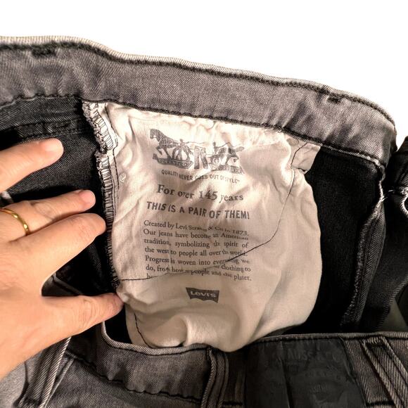 Rare Blank Tab Levis 541 Athletic Fit Stretch Jeans Color Faded Gray Size 38x34 - Picture 5 of 9